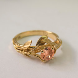 ringtorulethemall:  Leaves Engagement Ring No. 4 - 14K Gold and