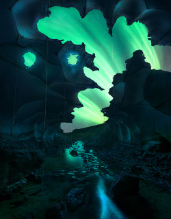 The Ghost Cave: Aurora-filled skies over ice caves in Iceland