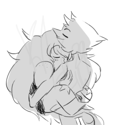 kyterjingles:  pearlmethyst doodle from twitter,, she kiss the