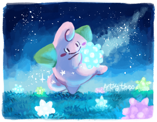 artsy-theo:Pokecember 2020 day 1: Cleffa ⭐(prompt list)
