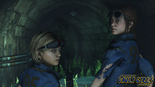 vault-girls:  Vault Girls Episode: 08 â€˜Down Underâ€™  Beneath the world lies a maze of pipeline leading everywhere and nowhere. With no other options, the Vault Girls are forced to find their way outâ€¦ Â Lost and alone, Â can they survive the horrors