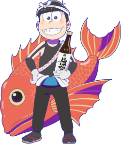 gyozamatsu:Osomatsu, a regular fishboy. His sleeves are interestingly