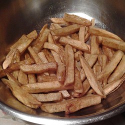 Home made fries with unpictured fried mushrooms. #nofilter #nomakeup