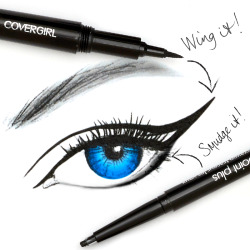 covergirl:  Doubling up on our top lid lines for a 2-step cat-eye