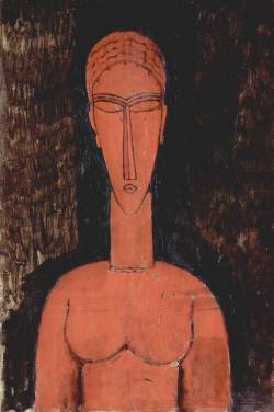 artist-modigliani:  A red bust by Amedeo Modigliani Size: 81x46