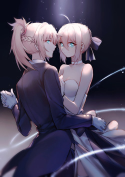 aka-no-saber:   «  Hey, shall we dance?.. »   Original Illustration. 