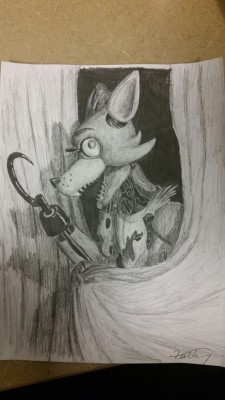Foxy from Five Nights at Freddy’s   Drawing i did at work.