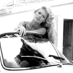 missbrigittebardot:  Brigitte Bardot posing in a Renault Floride,