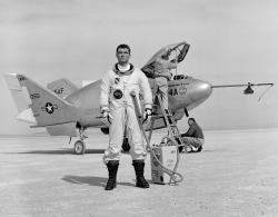 newoldstockphotos: Pilot Major Cecil Powell and the X-24A 