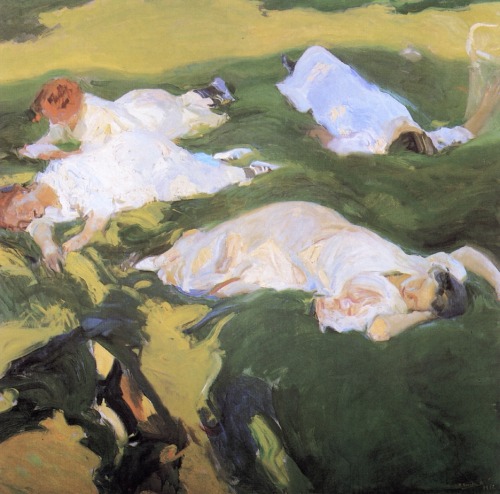 joaquin-sorolla: The Siesta, 1912, Joaquín Sorolla Medium: oil,canvashttps://www.wikiart.org/en/joaqu-n-sorolla/the-siesta-1912