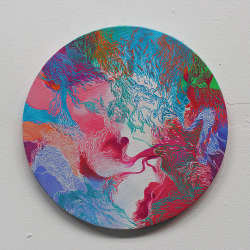 menteurmenteur:  WORLD #4 Oil paint on round canvas15 cm diameter