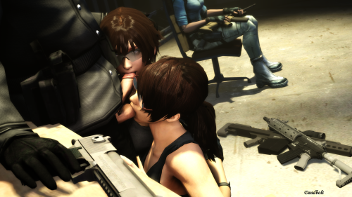 After a successful stakeout mission filled with mostly boredom and exactly one shot fired, Kaitlynn and Brooklyn take advantage of their waiting period for the evac with a nice massage… of Edyremâ€™s Cock and Balls… with their mouth. They