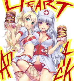 (via #r_18 hoshii miki and shijou takane (idolmaster) drawn by