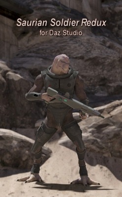 The Saurian Soldier gets a Daz Studio makeover and update with