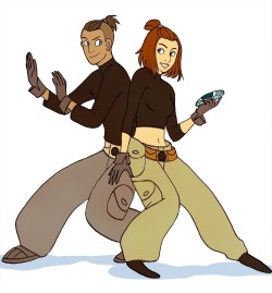 becausenerdshavestandards:  Sokka and Suki as Ron and Kim! How