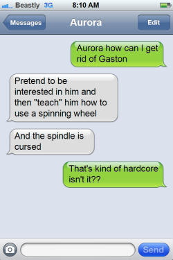 susiephone:  textsfromdisneyprincesses:  textsfromdisneyprincesses: