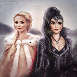 daekazu:    Finished piece: Emma Swan and Regina Mills. Tell