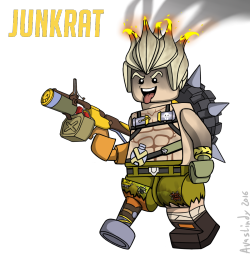 avastindy:  I made Junkrat from Overwatch as a Lego minifigure.