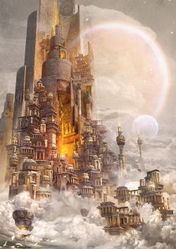 fantasy-art-engine: Tower of Babylon by Te Hu 