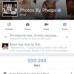 HALF A MILLION FOLLOWERS on my fanpage!!!! I’d never though