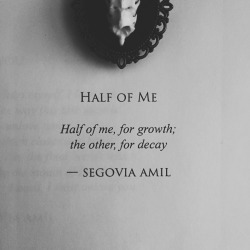 segoviaamil:  “Half Of Me” written by Segovia Amil  instagram.com/segoviaamil