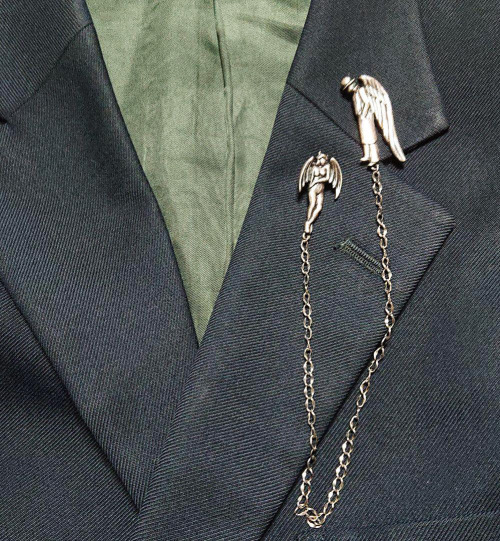 w2c:  Y’s for Men A/W05 Angels and Demons Silver Collar Pins