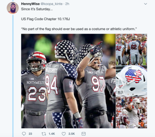 yellowjuice:The next time someone tries to argue with you about “disrespecting the flag/troops by kneeling” show them this.