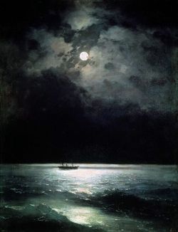 julietjardin:  The Black Sea at night, Ivan Aivazovsky, oil on