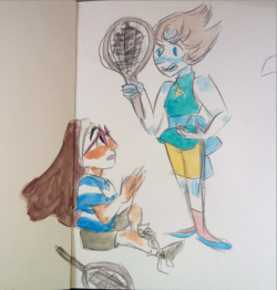 tartsplace:  Connie’s trying to teach Pearl how to play tennis
