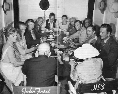 Taking a break on the set of The Man Who Shot Liberty Valance.