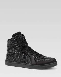 wantering-sneakers:  Gucci Coda Crystal Studs High Tops