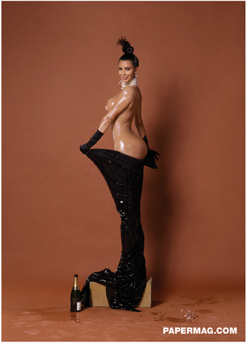 iseebigbooty:  bl0wmekissesxo:  kimkanye-news:  Kim Kardashian West for the 2014 Winter issue of PAPER Magazine, shot by Jean Paul Goude  I feel like her head is too small for her body in these pics. 