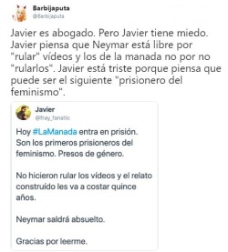 ¿Qué teme tanto Javier?‏ @siraallwhiteSi Javier piensa así,