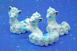 retrogamingblog: Alolan Vulpix Clay Figures made by CatAndSerpent