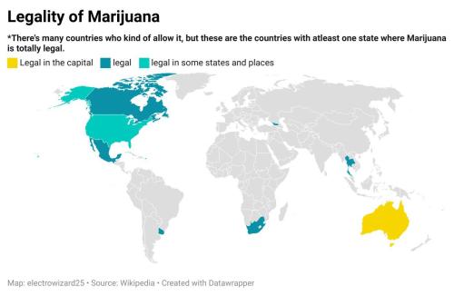 mapsontheweb:  Legality of Marijuana in the world