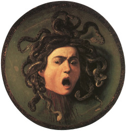 design-is-fine:  Caravaggio, Medusa, 1590. Oil on canvas. Uffizi