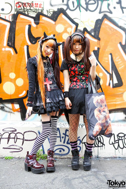 tokyo-fashion:  Ringo (17) and Kurousagi (16) on the street in