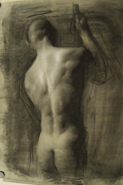 Juliette Aristides - Back - 29”x 20” -2011 -  Charcoal heightened