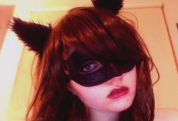 hallokatzchen rocks a mask and ears in this cropped close head