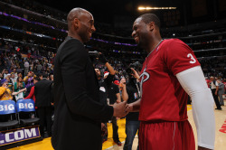 nba:  Dwyane Wade #3 of the Miami Heat and Kobe Bryant #24 of