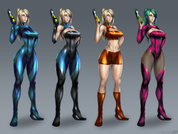 josephpmorganda:  raidouzero:    Zero Suit Samus - alt costumes