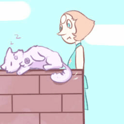 yuckthehuman:a request：pearl with cat ameeverone likes cats