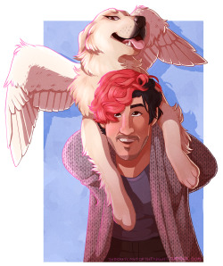 theoutcastofthenight: angels do exist.. hey look, a consecutive @markiplier and chica art…. oops? speedpaint here: https://youtu.be/6Z9HfNFm-oA  amazing!