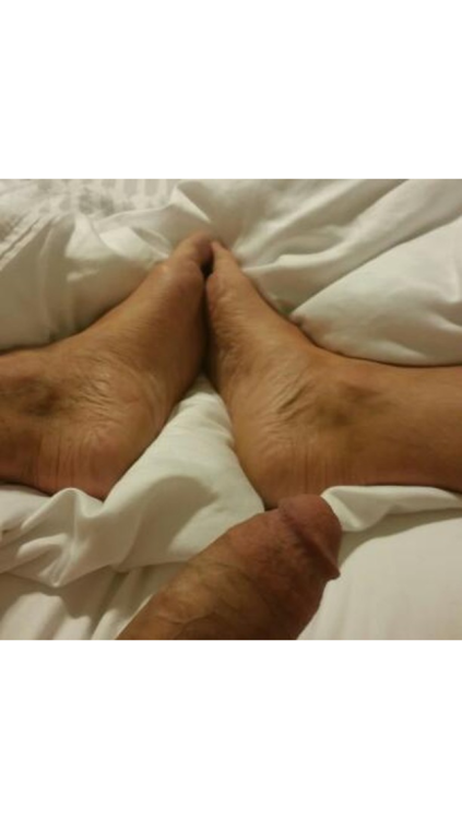 vikingkirk:  My fuck buddys big fat cock and sexy feet  Mmmm …