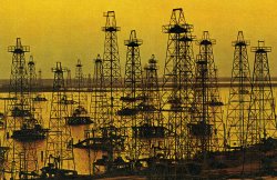 trefoiled:  Offshore oil derricks, Galveston Bay, Texas. Cover