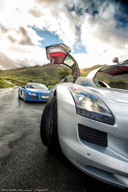 supercars-photography:  SLS AMG & Audi R8 