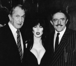 vixensandmonsters:  Vincent Price with Elvira and John Astin