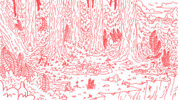 andrewbellanimation:  Lost in the woods, Big scribbles in red