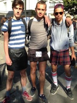 slutted:  boys in france wearing skirts in protest against sexism