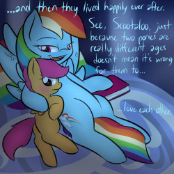 lamiaponies:  dashie reads her biggest fan a story! so very heartwarming